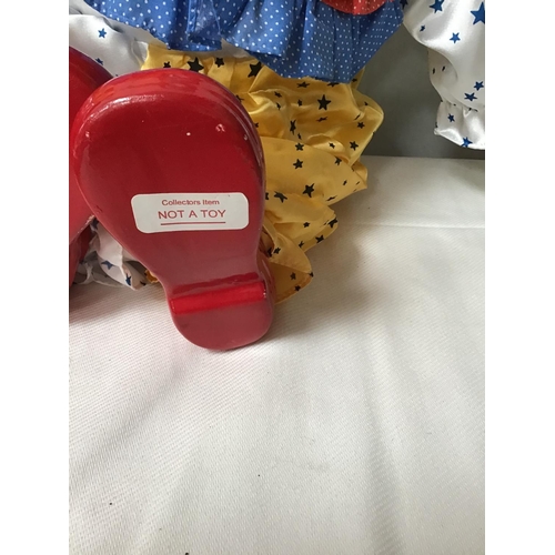 59 - BOX OF CHINA HEADED CLOWNS ETC