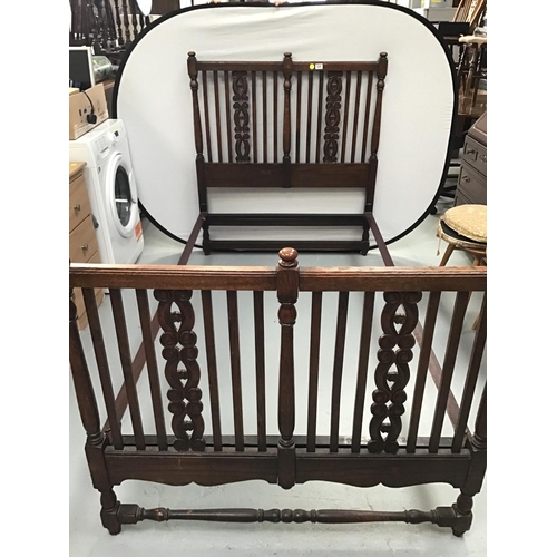 335 - OAK 3 QUARTER BED FRAME