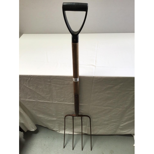 22 - VINTAGE HAY FORK AND SPADE