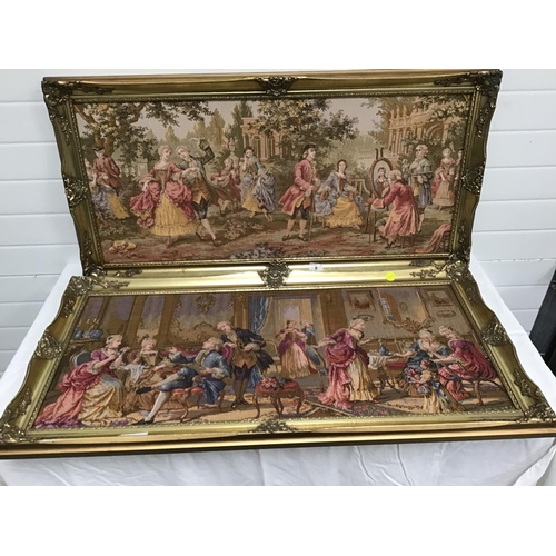 8 - PAIR OF GILT FRAMED TAPESTRY PICTURES - 42