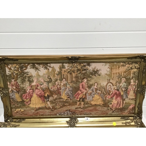 8 - PAIR OF GILT FRAMED TAPESTRY PICTURES - 42
