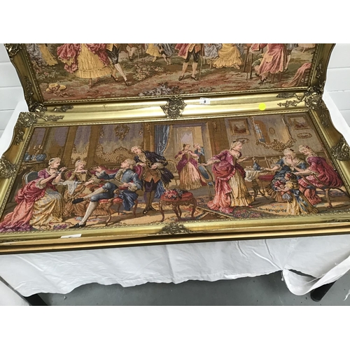 8 - PAIR OF GILT FRAMED TAPESTRY PICTURES - 42
