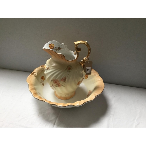 57 - VICTORIAN STAFFORDSHIRE JUG & BOWL