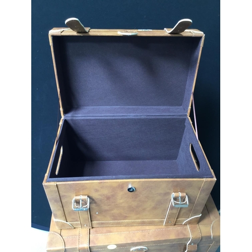 189 - SET OF 3 REPRODUCTION LEATHER CASES