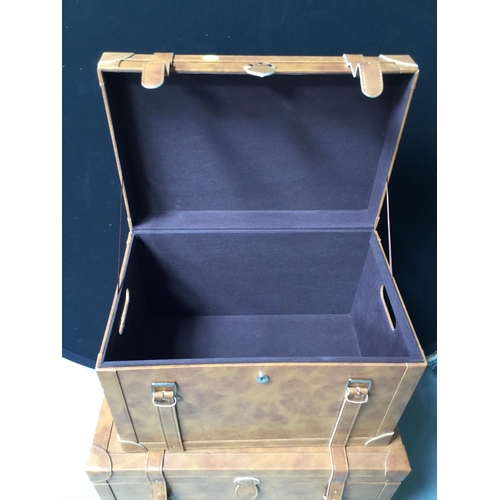 189 - SET OF 3 REPRODUCTION LEATHER CASES