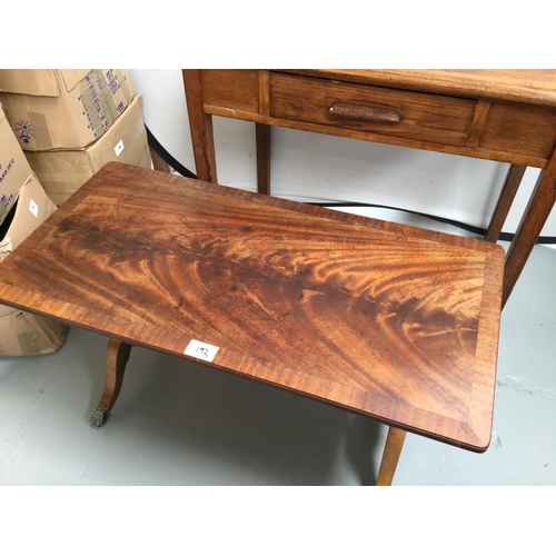 192 - VINTAGE OAK WRITING TABLE WITH DRAWER, REPRODUCTION STRETCHERED COFFEE TABLE AND ACACIA WOOD COFFEE ... 