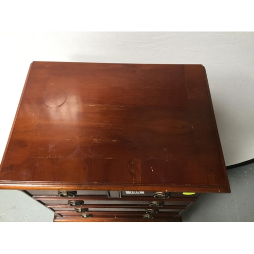 195 - REPRODUCTION YEW WOOD CHEST ON CHEST OF SMALL PROPORTIONS
32