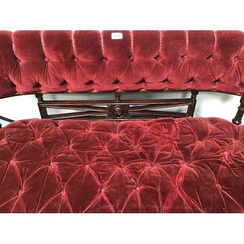 204 - VICTORIAN BUTTON BACKED MAHOGANY FRAMED WINDOW SOFA
54