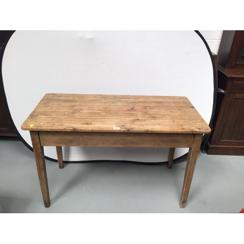 208 - VICTORIAN PINE KITCHEN TABLE WITH DRAWER
48