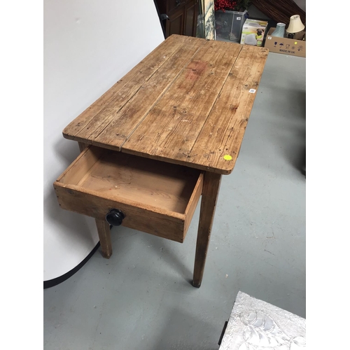 208 - VICTORIAN PINE KITCHEN TABLE WITH DRAWER
48