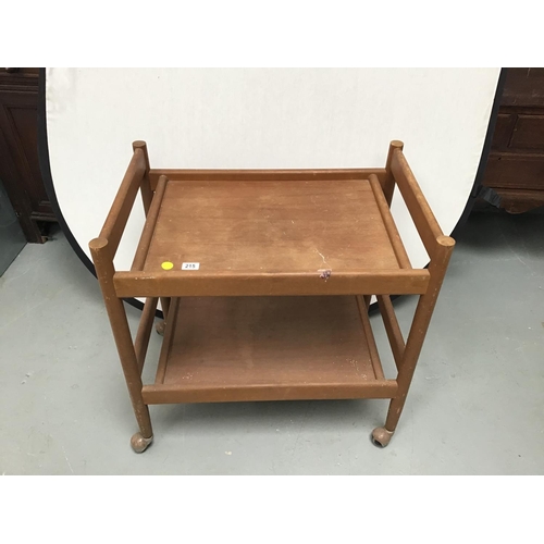 215 - RETRO TEAK TEA TROLLEY A/F
29