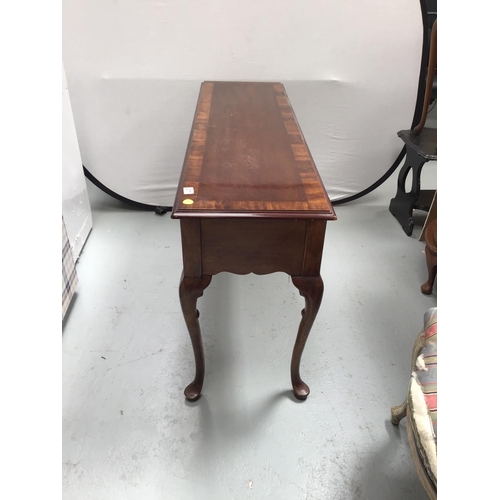 217 - REPRODUCTION CONSOLE TABLE ON CABRIOLE LEGS WITH 3 DRAWERS
54