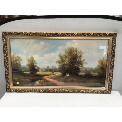 218 - MODERN GILT FRAMED PICTURE
44