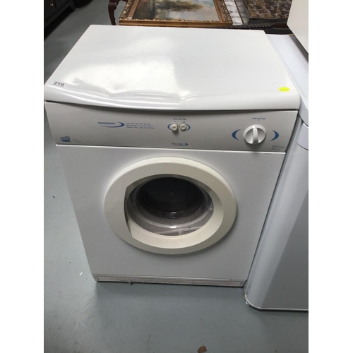 219 - WHITE KNIGHT TUMBLE DRYER  - TOP DENTED