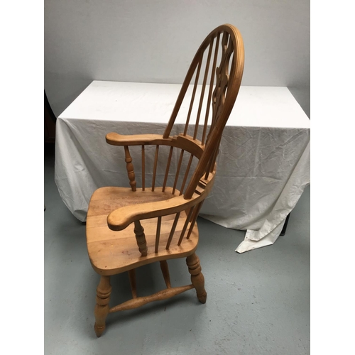224 - REPRODUCTION BEECH SPLAT BACK WINDSOR CHAIR A/F
