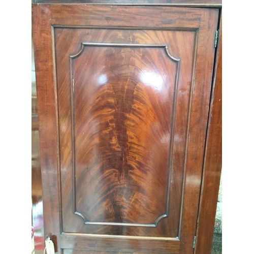 231 - SPILLMAN OF LONDON MAHOGANY CORNER WARDROBE WITH ORIGINAL MAKERS LABEL
79