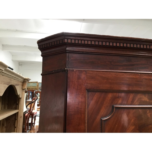 231 - SPILLMAN OF LONDON MAHOGANY CORNER WARDROBE WITH ORIGINAL MAKERS LABEL
79