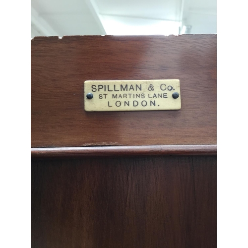 231 - SPILLMAN OF LONDON MAHOGANY CORNER WARDROBE WITH ORIGINAL MAKERS LABEL
79