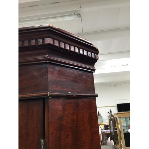 231 - SPILLMAN OF LONDON MAHOGANY CORNER WARDROBE WITH ORIGINAL MAKERS LABEL
79