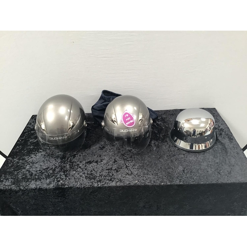 62 - 3 MOTORBIKE HELMETS