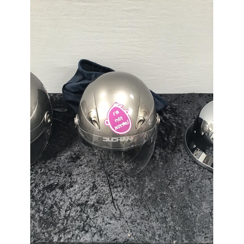 62 - 3 MOTORBIKE HELMETS