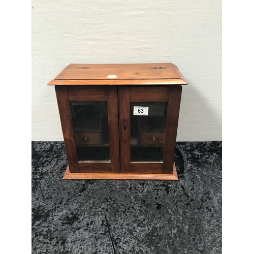 63 - EDWARDIAN OAK SMOKERS CABINET