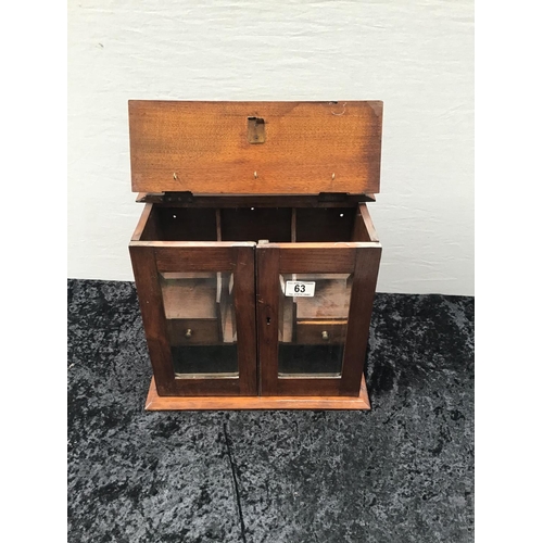 63 - EDWARDIAN OAK SMOKERS CABINET
