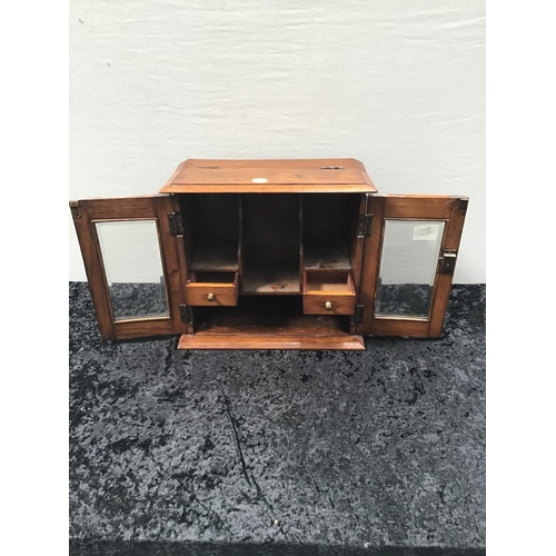 63 - EDWARDIAN OAK SMOKERS CABINET