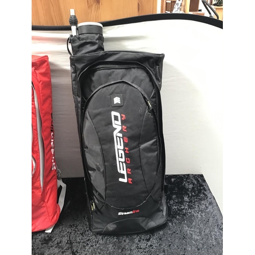 67 - 2 X LEGEND ARCHERY RUCKSACKS AND CONTENTS