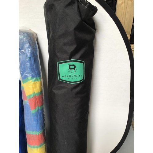 74 - LARGE QTY OF CAMPNG & CARAVAN EQUIPMENT TO INCLUDE 2 TENTS, DRIVEAWAY AWNING GAZEBO'S WINDBREAKS, ST... 