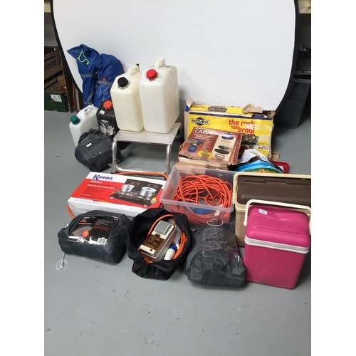 74 - LARGE QTY OF CAMPNG & CARAVAN EQUIPMENT TO INCLUDE 2 TENTS, DRIVEAWAY AWNING GAZEBO'S WINDBREAKS, ST... 