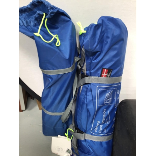 74 - LARGE QTY OF CAMPNG & CARAVAN EQUIPMENT TO INCLUDE 2 TENTS, DRIVEAWAY AWNING GAZEBO'S WINDBREAKS, ST... 