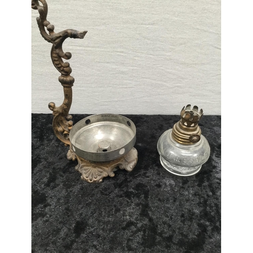 85 - WATCH MAKERS VICE, VICTORIAN PEG LAMP AND VINTAGE WIND UP TORCH