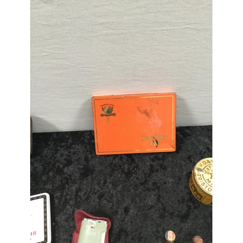 87 - QTY OF MINATURE BOTTLES, VINTAGE CAMERA, CARD GAME, STUDS, WATCH ETC