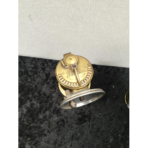 92 - PAIR OF BRASS MINATURE MINERS LAMPS