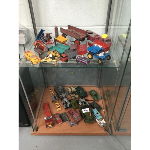 94 - QTY OF VINTAGE TOY CARS TO INCLUDE CORGI , MATCHBOX ETC