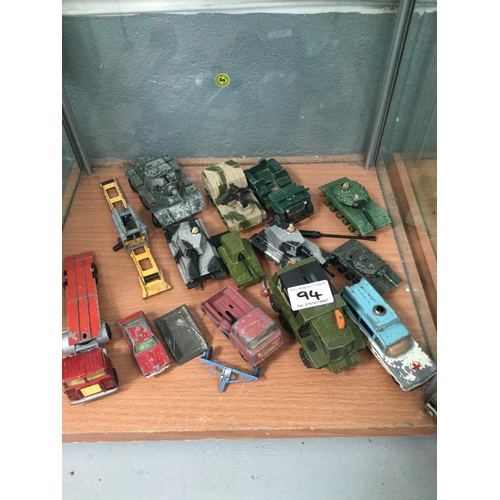94 - QTY OF VINTAGE TOY CARS TO INCLUDE CORGI , MATCHBOX ETC
