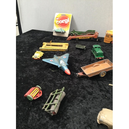 96 - QTY OF EARLY DINKY TOYS TO INCLUDE BUSES, TRACTORS ETC