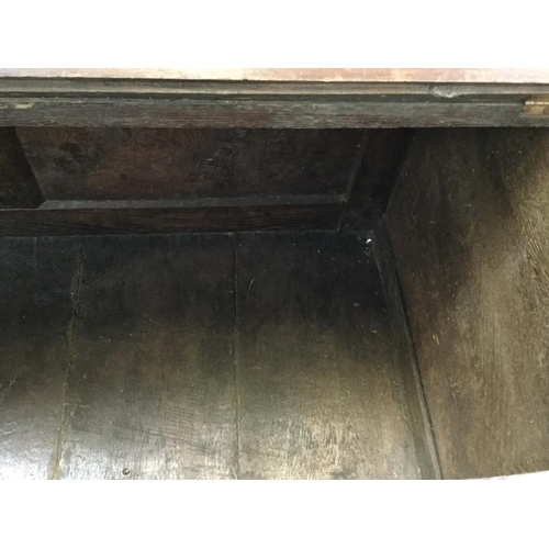 284 - EARLY CARVED OAK 3 PANEL COFFER A/F -51