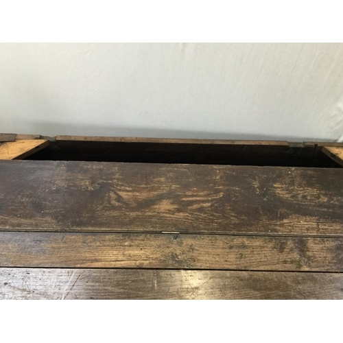 284 - EARLY CARVED OAK 3 PANEL COFFER A/F -51