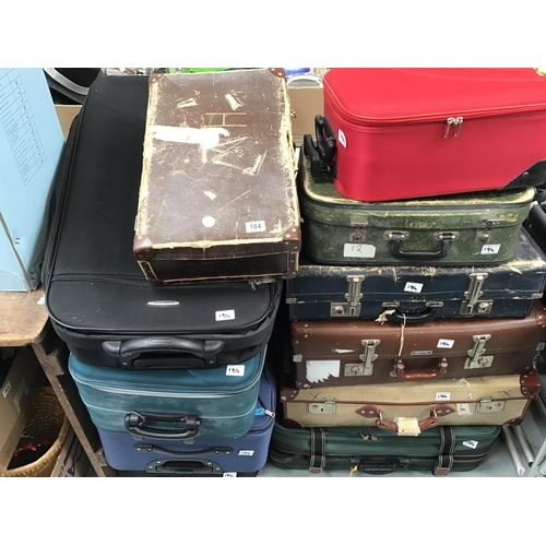 184 - LARGE SELECTION OF VINTAGE AND MODERN SUITCASES