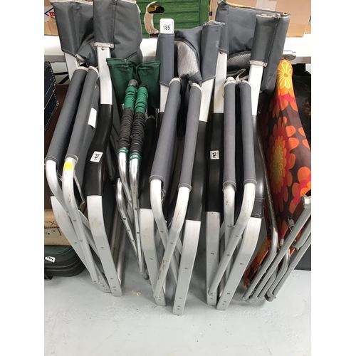 185 - 3 GELERT FOLDING CHAIRS AND VINTAGE SUN LOUNGER & FOLDING CHAIR