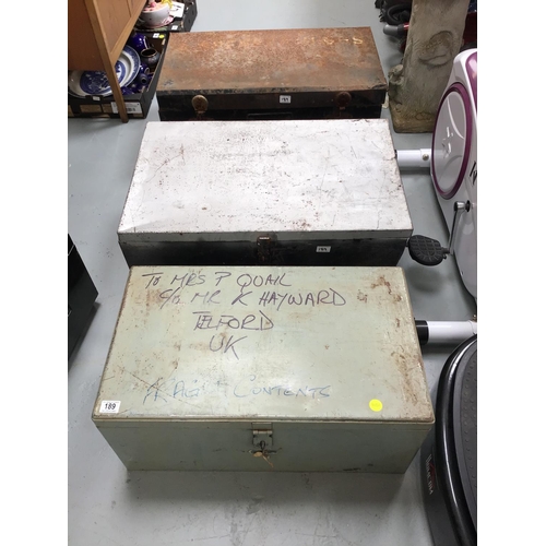 189 - 3 METAL CHESTS
