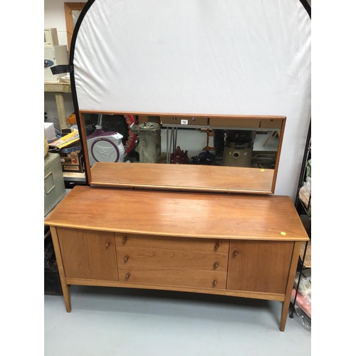 192 - TEAK 3 DRAWER 2 DOOR DRESSING TABLE INCL MIRROR 
56