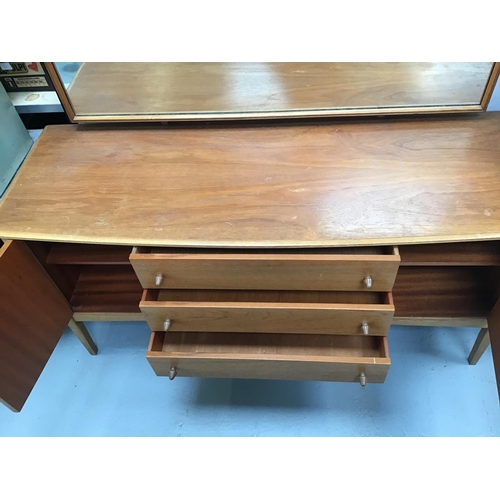 192 - TEAK 3 DRAWER 2 DOOR DRESSING TABLE INCL MIRROR 
56