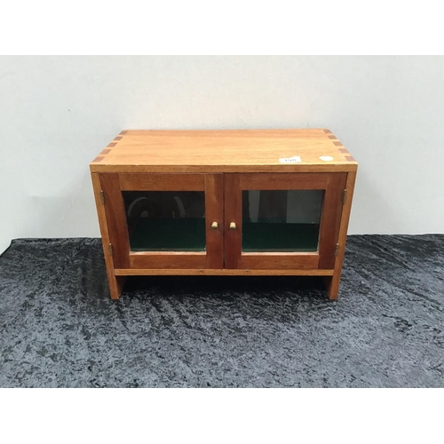 198 - VINTAGE MAHOGANY GLAZED CABINET OF SMALL PROPORTIONS 19