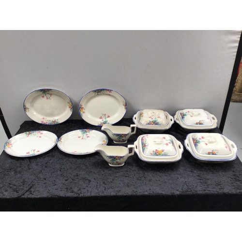 200 - PART DINNER SERVICE TO INCLUDE TUREENS, GRAVY BOATS PLATES ETC