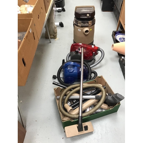 202 - WET & DRY HOOVER, AND 2 CYLINDER HOOVERS AND TOOLS