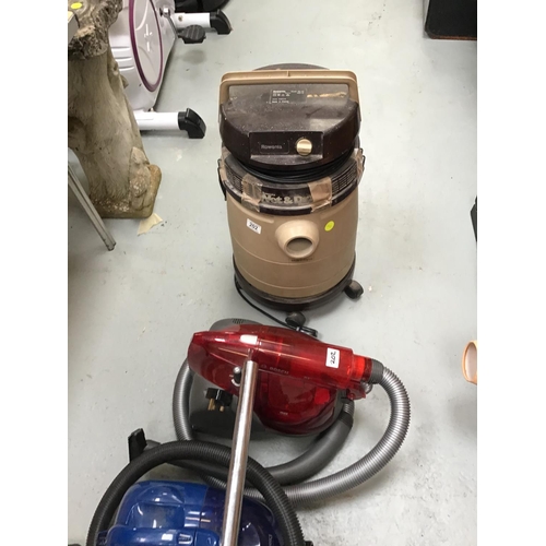 202 - WET & DRY HOOVER, AND 2 CYLINDER HOOVERS AND TOOLS