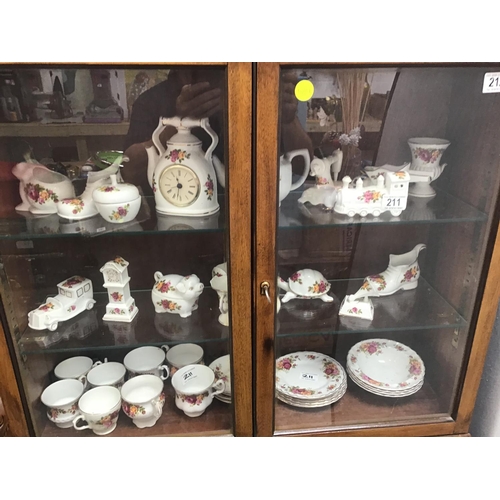 212 - VINTAGE GLAZED TOP BUREAU BOOKCASE - 34